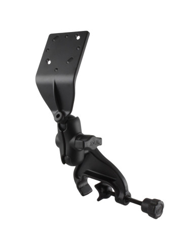 RAM® Double Ball Yoke Clamp Mount with Angled Extension Plate - Short