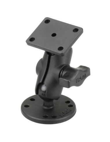 RAM® Drill-Down Double Ball Mount with Rectangle AMPS Plate - Short