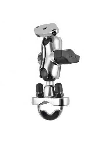 RAM® Chrome Handlebar U-Bolt Mount with Short Double Socket Arm