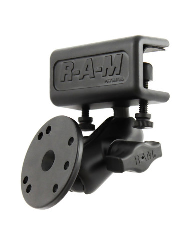 RAM® Glare Shield Clamp Double Ball Mount with Round Plate