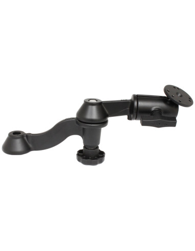 RAM® 12" Curved Double Swing Arm with Swivel Socket Arm & Round Plate