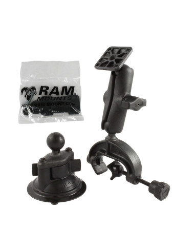 RAM® Twist-LockT Suction Cup and Composite Yoke Clamp Mount