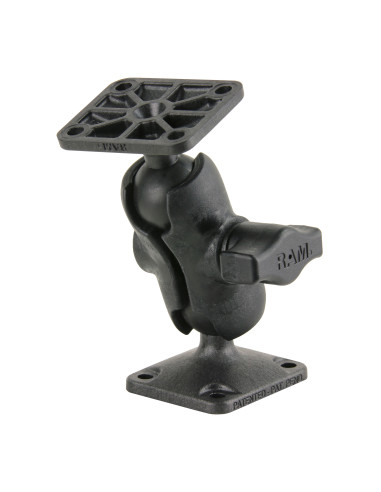 RAM® Composite Double Ball Mount with Rectangle AMPS Plates - Short