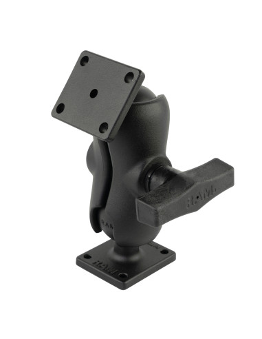 RAM® Double Ball Mount with Rectangle AMPS Plates - C Size Short