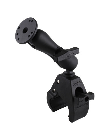 RAM® Tough-ClawT Large Clamp Double Ball Mount with Round Plate