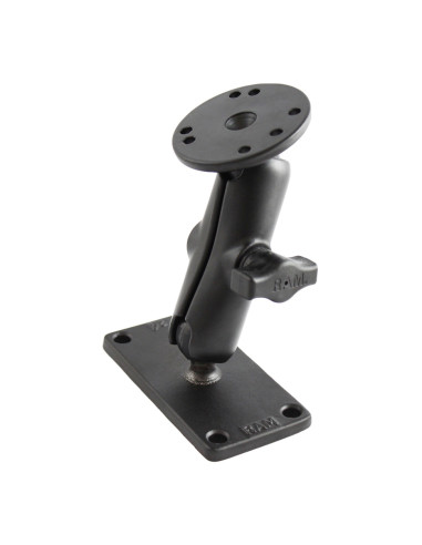 RAM® Double Ball Mount with Round Plate and 2" x 4" Plate - Medium