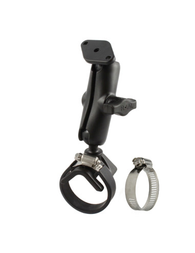 RAM® Double Ball Strap Hose Clamp Mount with Diamond Plate - Medium