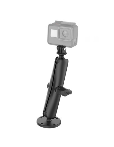 RAM® Drill-Down Mount with Double Socket Arm with Action Camera Adapter