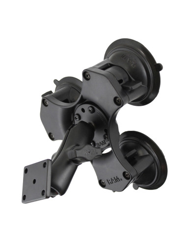 RAM® Twist-LockT Triple Suction Cup Mount with Rectangle AMPS Plate