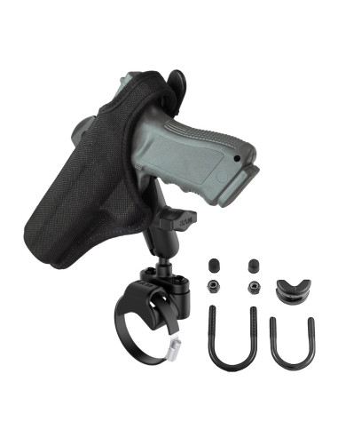 RAM® ATV/UTV Double Ball Rail Mount with Gun Holster Clip