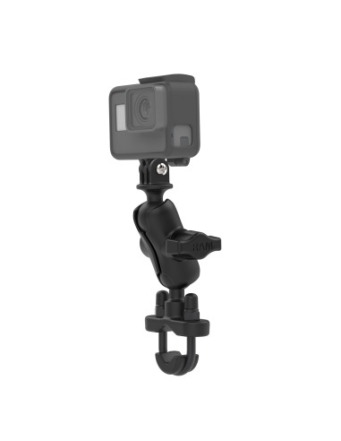 RAM® U-Bolt Double Ball Mount with Action Camera Adapter - Short