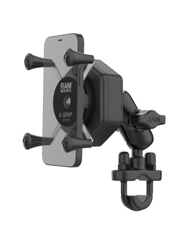 RAM® X-Grip® Phone Mount with Vibe-SafeT & U-Bolt Base - Short