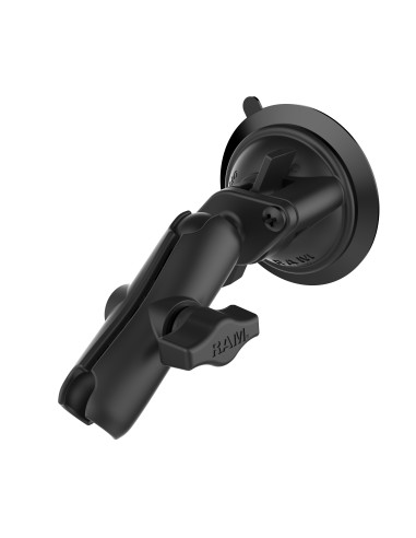 RAM® Twist-LockT Suction Cup Base with Double Socket Arm