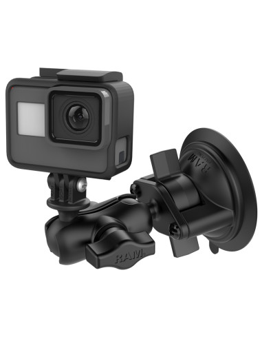 RAM® Twist-LockT Suction Cup Mount with Action Camera Adapter - Short