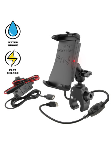 RAM® Quick-GripT 15W Waterproof Wireless Charging Mount with Tough-ClawT