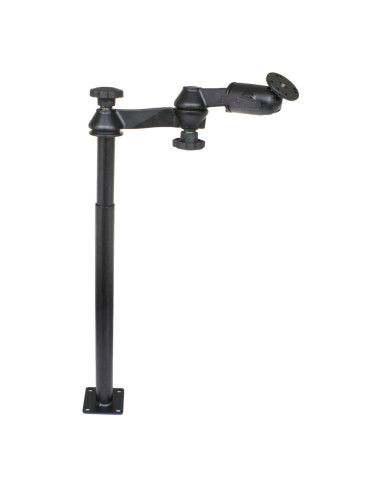 RAM® Tele-PoleT with 12" & 18" Poles, Double Swing Arms & Round Plate