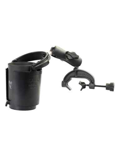 RAM® Level CupT 16oz Drink Holder with Composite Yoke Clamp Base