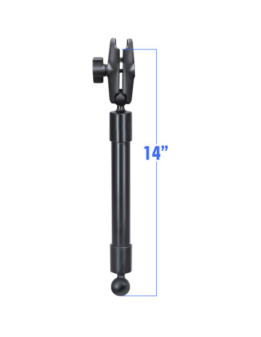 RAM® 14" PVC Pipe Extension with Ball Ends & Double Socket Arm