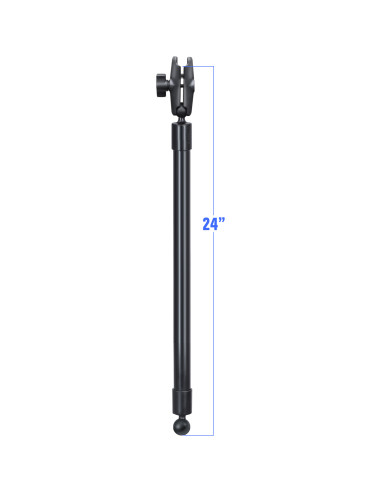 RAM® 24" PVC Pipe Extension with Ball Ends & Double Socket Arm