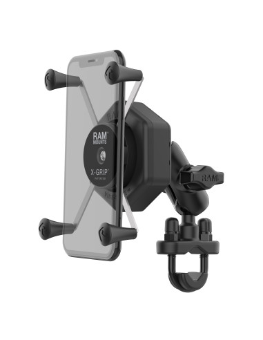 RAM® X-Grip® Large Phone Mount with Vibe-SafeT & U-Bolt Base - Short