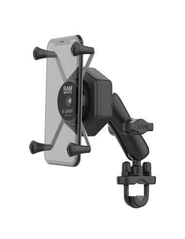 RAM® X-Grip® Large Phone Mount with Vibe-SafeT & U-Bolt Base - Medium