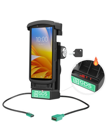 GDS® Locking Powered Dock + USB-A for Zebra TC2x & TC5x - Heated Pins