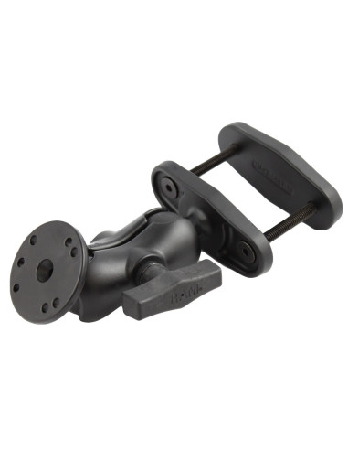 RAM® 2.5" Square Post Clamp Mount with Round AMPS Plate - Short Arm